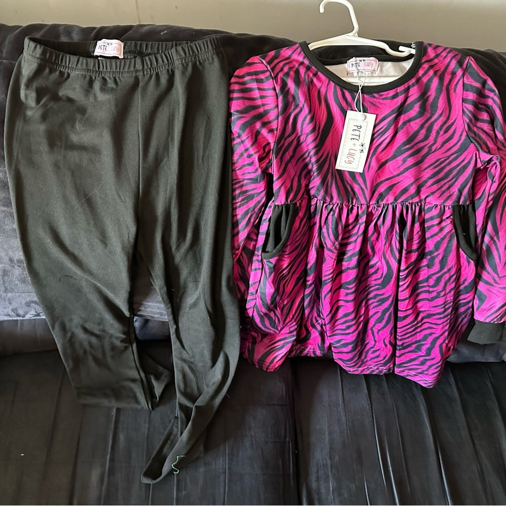 Pink Zebra Print Kids matching Set